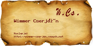 Wimmer Cserjén névjegykártya